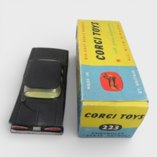 32 - Corgi No. 223 Chevrolet State Patrol with intact aerial, generally excellent to good plus in good pl... 