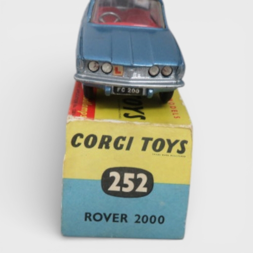39 - Corgi No. 252 Rover 2000, generally excellent in good plus box, metallic blue with red interior, spu... 