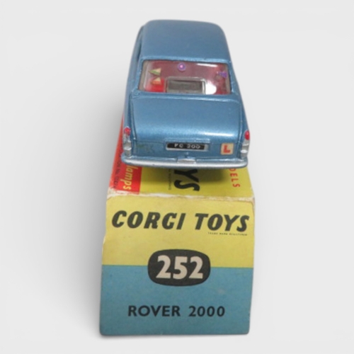 39 - Corgi No. 252 Rover 2000, generally excellent in good plus box, metallic blue with red interior, spu... 
