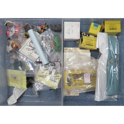 10 - Diecast spares including tyres, parts, accessories, empty boxes, etc., range of Corgi, Dinky, etc., ... 