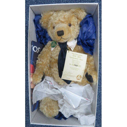 91 - 2003 Hermann-Spielwaren GmbH The Concorde Celebration Teddy Bear, mohair with felt tie, limited edit... 