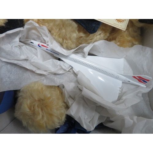 91 - 2003 Hermann-Spielwaren GmbH The Concorde Celebration Teddy Bear, mohair with felt tie, limited edit... 