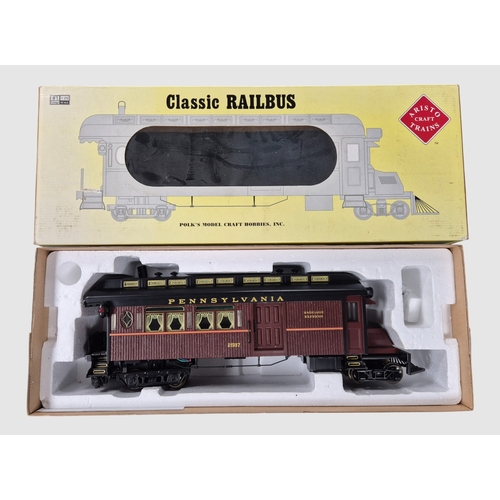 108 - Aristo Craft G gauge Classic Railbus PRR/Pennsylvania maroon 2587 No. ART83106, generally excellent ... 