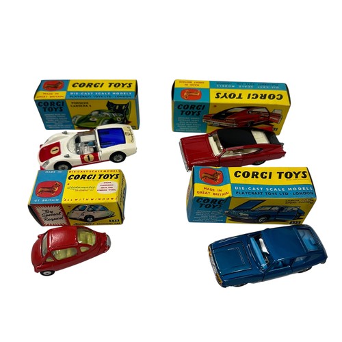 20 - Corgi 1960s onwards collection, with Marlin Rambler Sports No. 263, Porsche Carrera 6 No. 330, Lanci... 