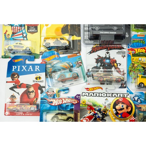 148 - Hotwheels diecast collection of cars and motorcycles, mainly in blister packs, all mint in good plus... 