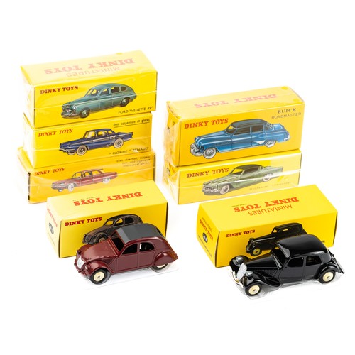 134 - Dinky Atlas boxed range of seven with Citroen Flying Fifteen  24N, Ford 