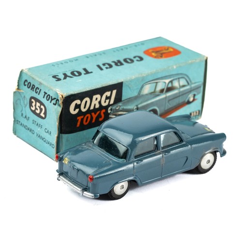 125 - Corgi 352 R.A.F Standard Vanguard Staff car, blue with RAF roundel, good plus in good box (some dama... 
