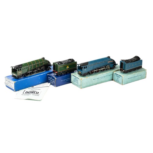 212 - Hornby Dublo 3-rail pair of Class A4 streamlined locomotives with 7 Sir Nigel Gresley good in fair t... 