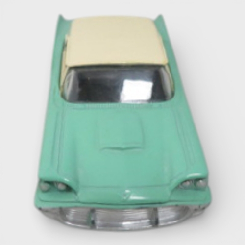 115 - Corgi No. 214 Ford Thunderbird, mint green with cream roof, flat spun hubs, generally excellent in g... 