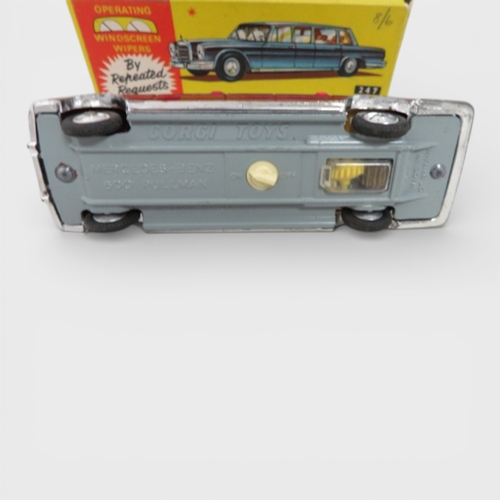 118 - Corgi Nos. 230 & 247 Mercedes-Benz pair, with 220 SE Coupe  black with lemon interior No. 230 and 60... 