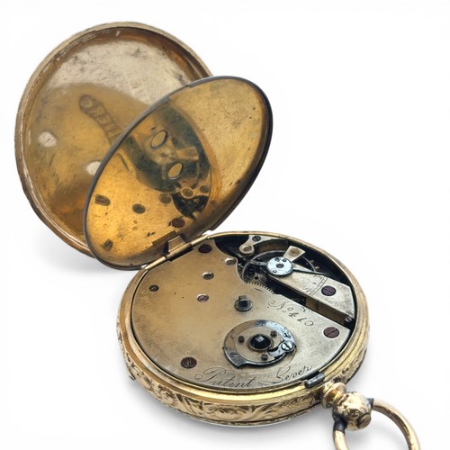 220 - An 18ct gold Patent Lever open face pocket watch. White enamel Roman dial sub seconds dial (missing ... 