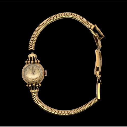 189 - Rolex - a lady's 18ct gold manual wind wristwatch, silvered dial signed Rolex, Precision, with Arabi... 