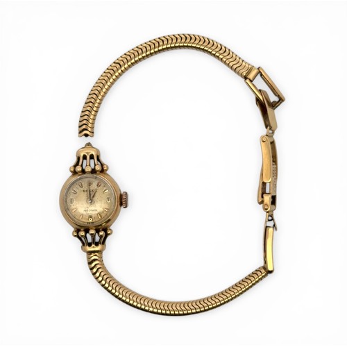 189 - Rolex - a lady's 18ct gold manual wind wristwatch, silvered dial signed Rolex, Precision, with Arabi... 