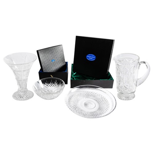 635 - Two Warwick crystal cut glass bowls, a fruit bowl 23cm, and a shallow dish diameter 33cm. Both boxed... 
