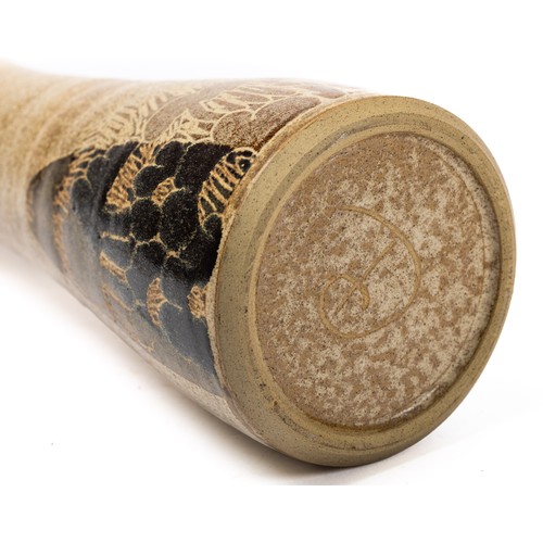 624 - Diane Worthy for Critch Pottery - a tapered vase, impressed CP to base. Good condition. 29cm high.