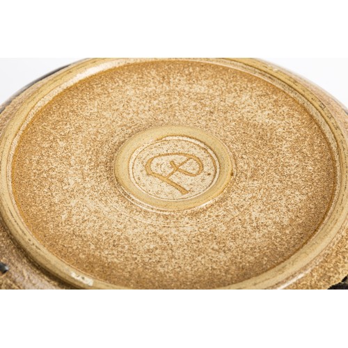 626 - Diane Worthy for Critch Pottery - a punch bowl and ladle. Soup bowl. 23cm wide, 21cm high.  Impresse... 