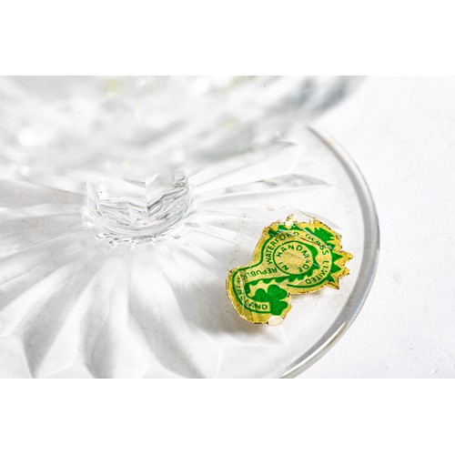 634 - Waterford Lismore crystal decanter, 27.5cm high, together with four glasses - two brandy glasses, 13... 