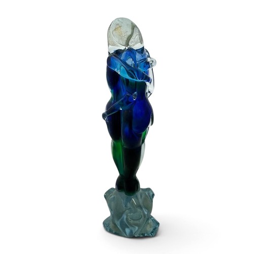628 - A Murano glass Lovers figure,   the green and blue glass  infused with gold aventurine flecks. Heigh... 