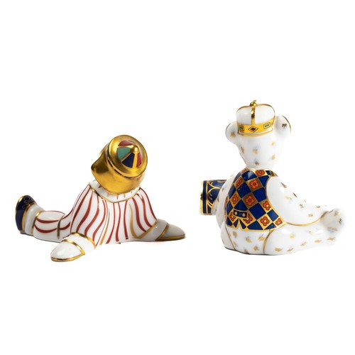 529 - Royal Crown Derby, a pair of Royal Crown Derby Treasures of Childhood paperweights. Includes; Clown ... 