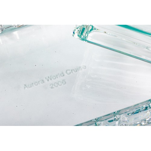 633 - Tiffany & Co, a pair of boxed Tiffany & Co glassware items. Includes; Tiffany & Co Aurora World Crui... 