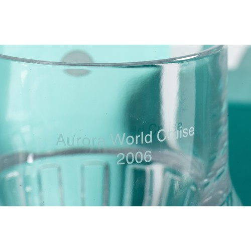 633 - Tiffany & Co, a pair of boxed Tiffany & Co glassware items. Includes; Tiffany & Co Aurora World Crui... 