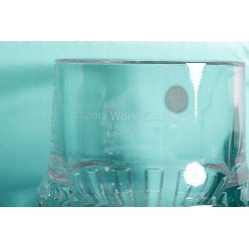 633 - Tiffany & Co, a pair of boxed Tiffany & Co glassware items. Includes; Tiffany & Co Aurora World Crui... 