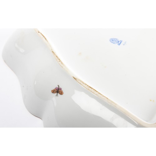 525 - Herend Hungary, a Herend porcelain Rothschild Birds triangular dish. Stamped to base for Herend. 25c... 