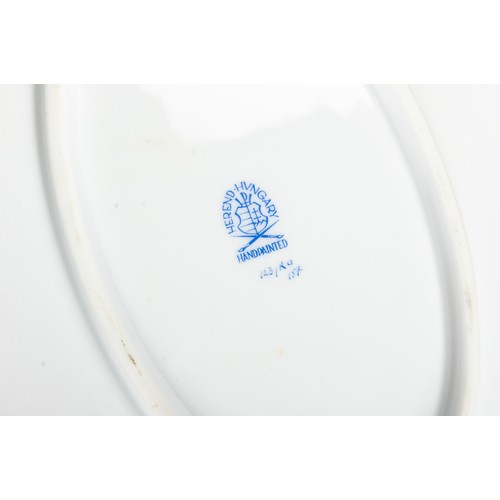 527 - Herend Hungary, a Herend porcelain Rothschild Birds large oval serving platter with twin handles. St... 