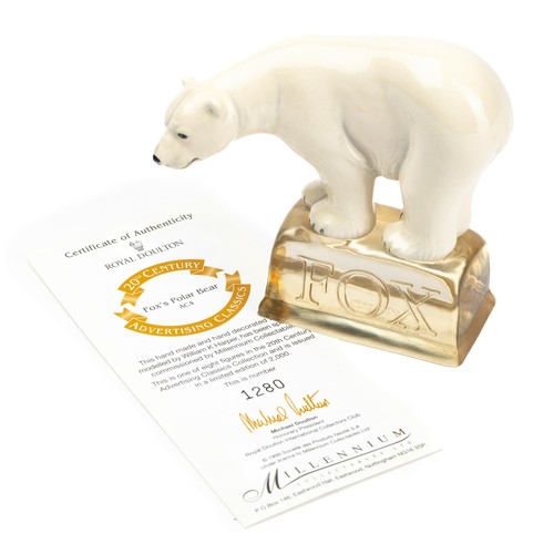 848 - Royal Doulton, a Royal Doulton Fox’s Polar Bear 20th Century Advertising Classics figure AC4 with ce... 