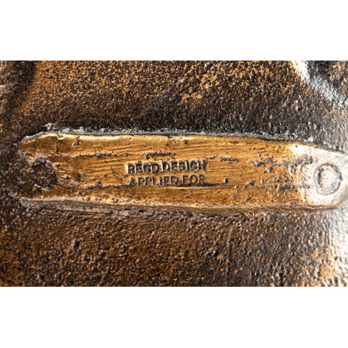 647 - Bronze sculpture of Sir Winston Churchill with a cigar. Stood on wooden base, height 24cm (with base... 