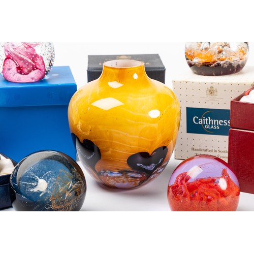 643 - Ten paperweights to include 9 Caithness examples - Fireball, Myriad, Kaleidoscope, Mooncrystal, Life... 