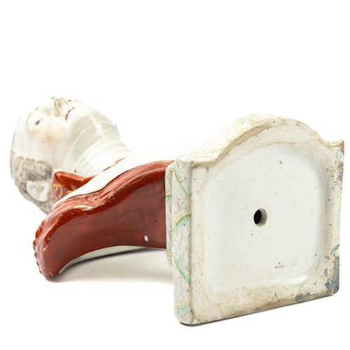 543 - A 19th century Staffordshire pottery bust, 