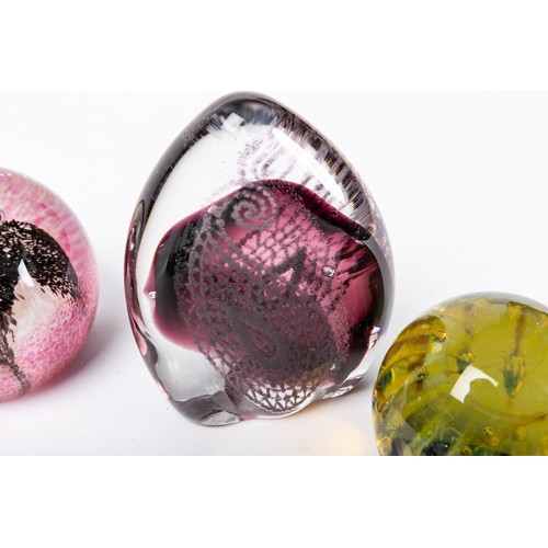 642 - A collection of nine glass paperweights, includes a Caaithness titled 