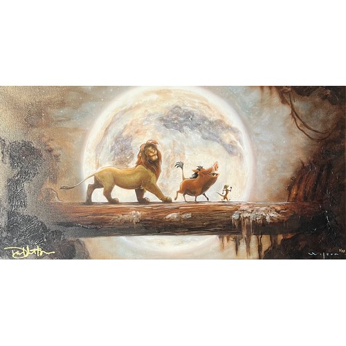 447 - Darren Wilson (Japanese – American, b.1969), 
Hakuna Matata, 
Limited edition Lion King canvas, 5/95... 