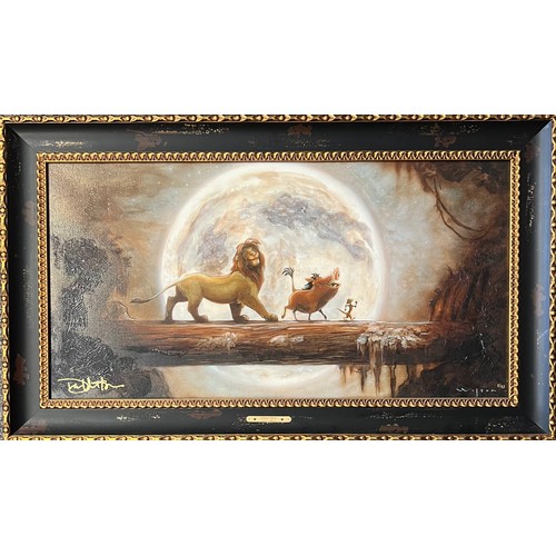 447 - Darren Wilson (Japanese – American, b.1969), 
Hakuna Matata, 
Limited edition Lion King canvas, 5/95... 