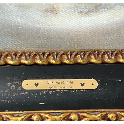 447 - Darren Wilson (Japanese – American, b.1969), 
Hakuna Matata, 
Limited edition Lion King canvas, 5/95... 