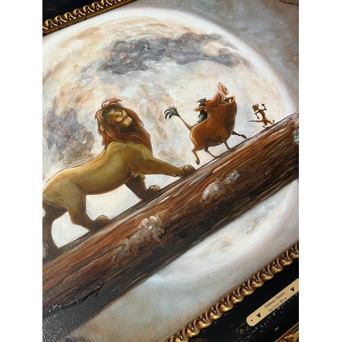 447 - Darren Wilson (Japanese – American, b.1969), 
Hakuna Matata, 
Limited edition Lion King canvas, 5/95... 