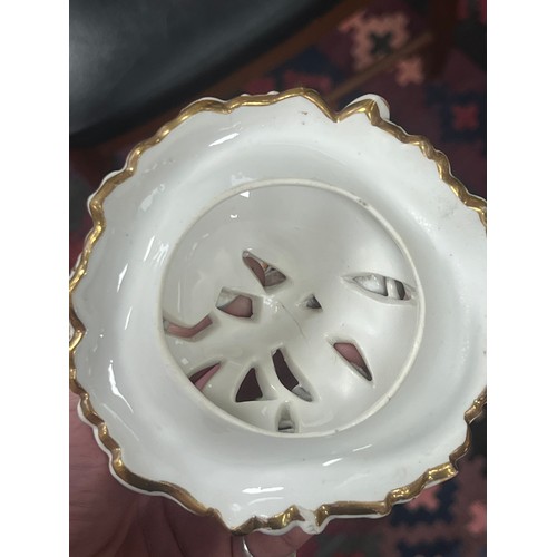 556 - Coalport Coalbrookdale, three early to middle 19th Century Coalport Coalbroodale encrusted floral po... 