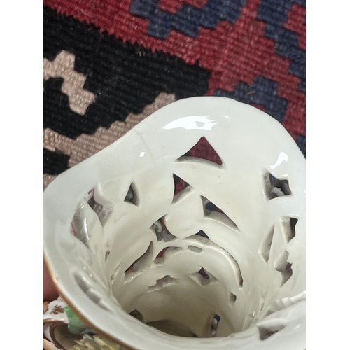 556 - Coalport Coalbrookdale, three early to middle 19th Century Coalport Coalbroodale encrusted floral po... 