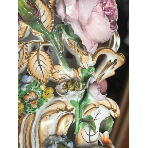 556 - Coalport Coalbrookdale, three early to middle 19th Century Coalport Coalbroodale encrusted floral po... 