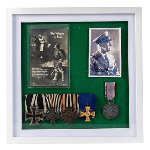 534 - German Imperial medal group with 1914 Iron Cross 2nd Class, Prussian War Aid Merit Cross, Hindenburg... 