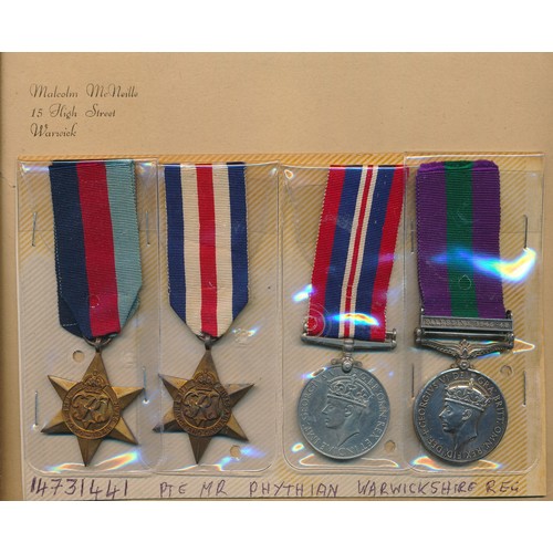 520 - WW2 1939-1945 Star, France and Germany Star, British War Medal and 1918-62 GSM Palestine 1945-48 cla... 