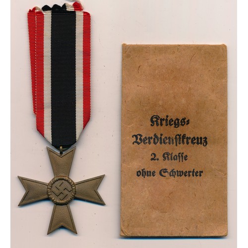 537 - Third Reich War Merit Cross 2nd Class, extremely fine, with paper packet of issue.
