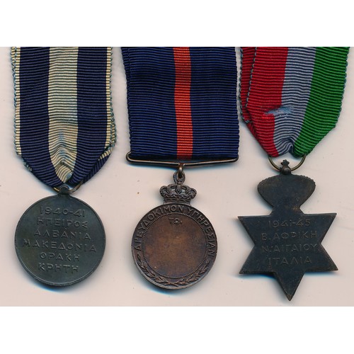543 - WW2 Greek Medal range with 1940-41 War Medal, 1941-45 Campaign Star and Army Long Service Medal, ver... 