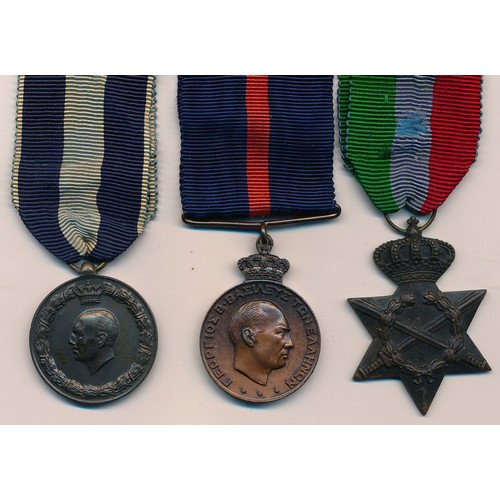 543 - WW2 Greek Medal range with 1940-41 War Medal, 1941-45 Campaign Star and Army Long Service Medal, ver... 