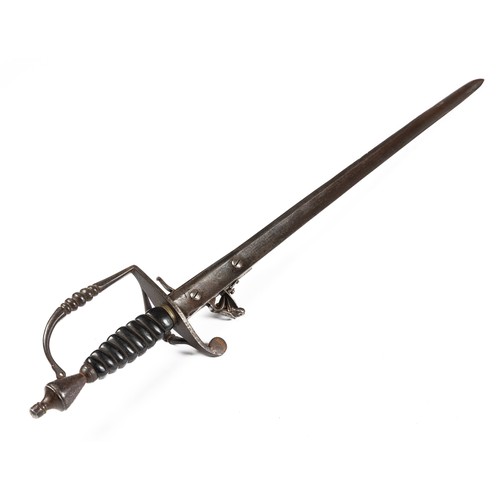 548 - Georgian flintlock sword combination, 60-5cm straight fullered blade signed to back Thurkle Solingen... 