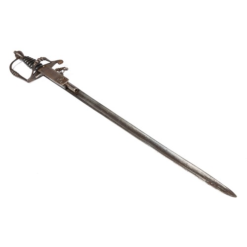 548 - Georgian flintlock sword combination, 60-5cm straight fullered blade signed to back Thurkle Solingen... 