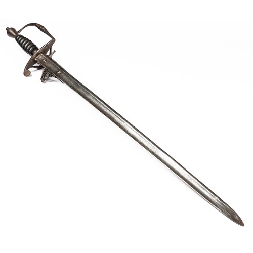 548 - Georgian flintlock sword combination, 60-5cm straight fullered blade signed to back Thurkle Solingen... 