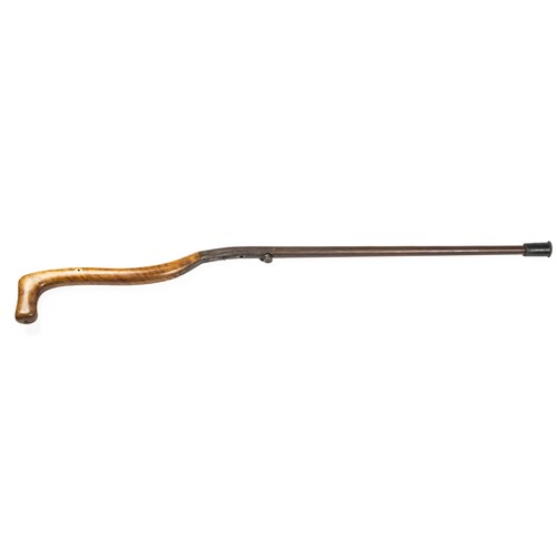 560 - 19th century breech-Loading Percussion Walking-Stick Gun, tapering turn-off sighted barrel, enclosed... 