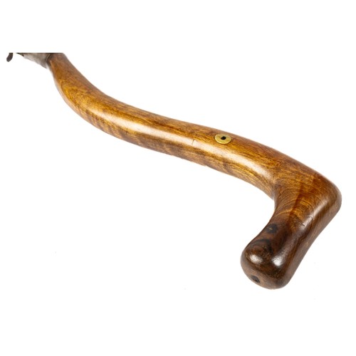 560 - 19th century breech-Loading Percussion Walking-Stick Gun, tapering turn-off sighted barrel, enclosed... 